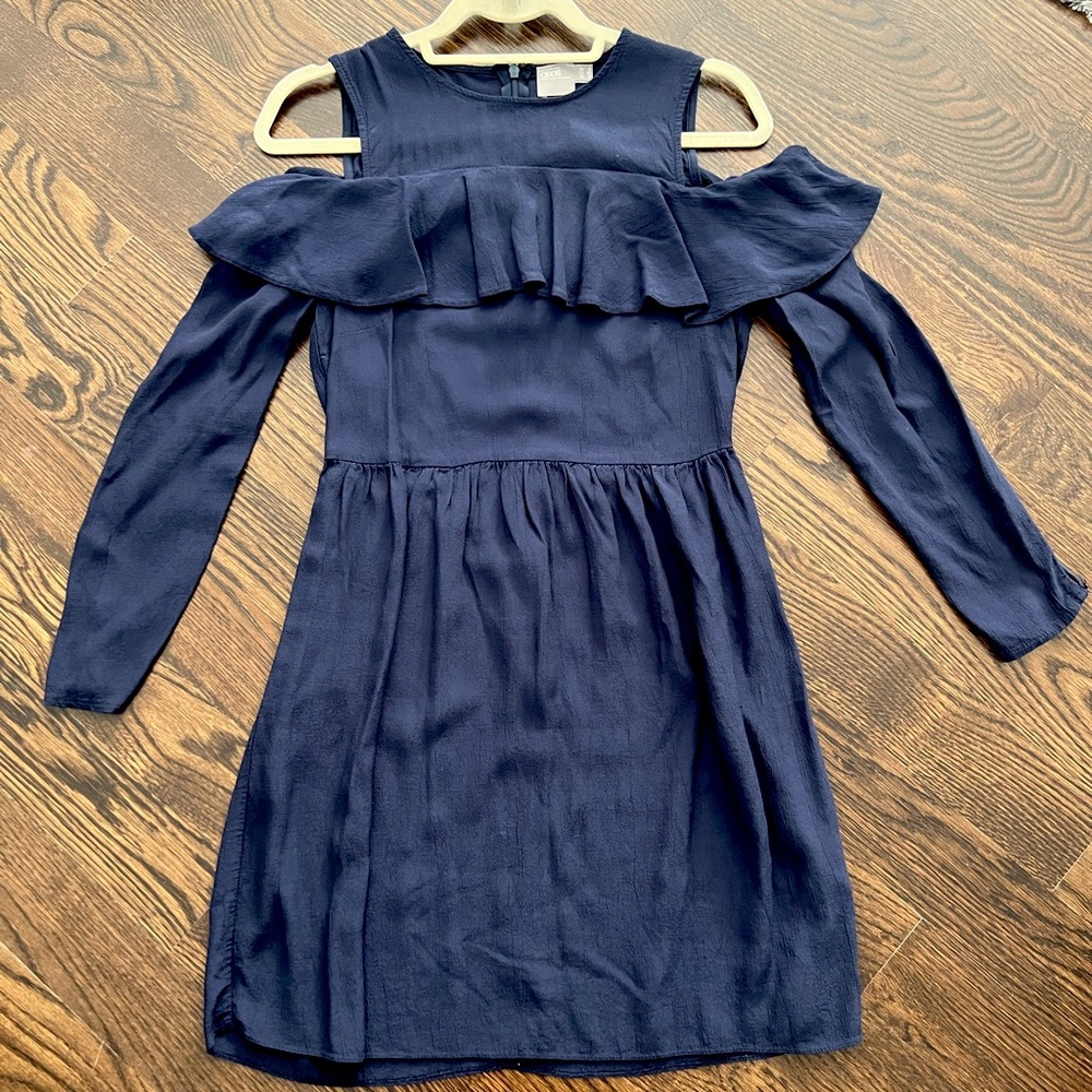 ASOS Navy Blue Dress w/ open‎ shoulders, size 8